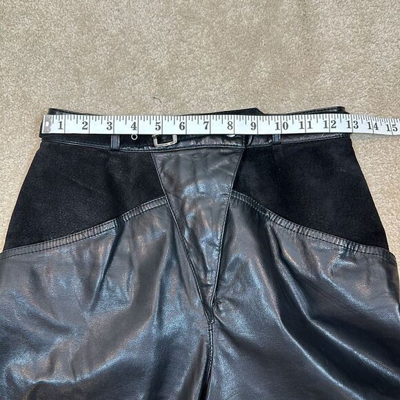 Vintage Berman’s Korea Leather High Rise Ankle Women Pants VTG 8 Approx 4 Petite - Picture 5 of 11